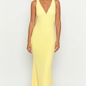 Beginning Boutique Sunny Yellow Backless Dress